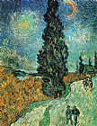 The Beatles @ Abbey Road Paintings - Road with Cypress and Star by Vincent van Gogh